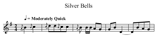 Silver Bells - staff notation