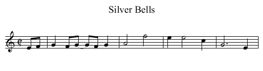 Silver Bells - staff notation