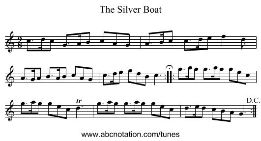 Silver Boat, The - staff notation