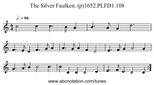 Silver Faulken. (p)1652.PLFD1.108, The - staff notation