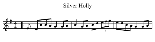 Silver Holly - staff notation