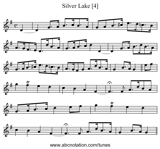 Silver Lake [4] - staff notation