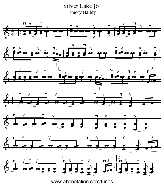 Silver Lake [6] - staff notation