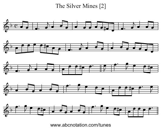 Silver Mines [2], The - staff notation