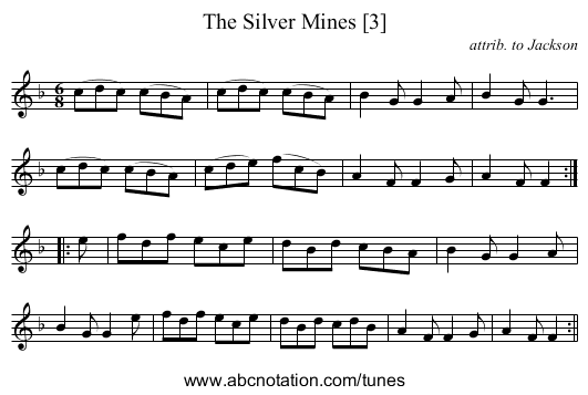 Silver Mines [3], The - staff notation