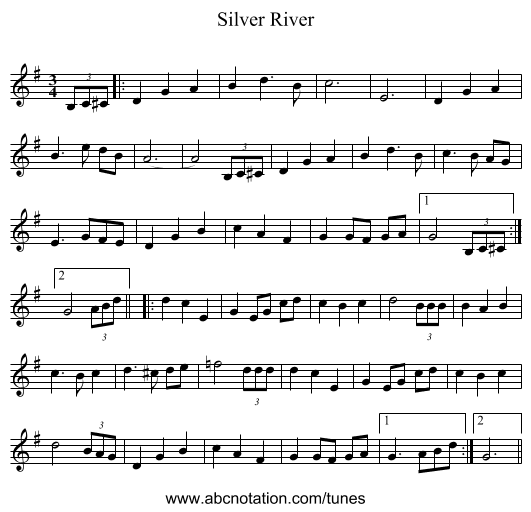 Silver River - staff notation