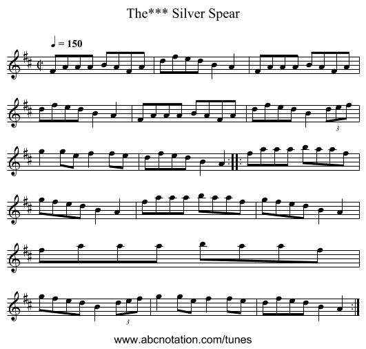 Silver Spear, The*** - staff notation