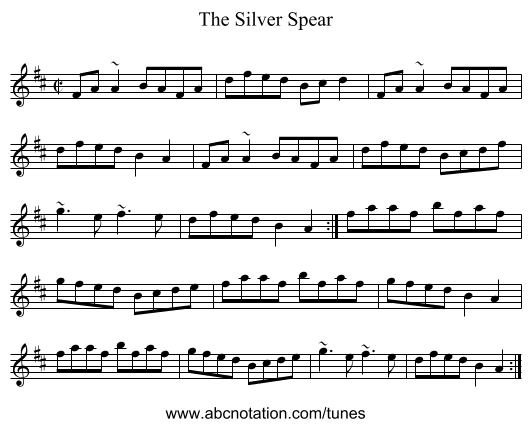 Silver Spear, The - staff notation