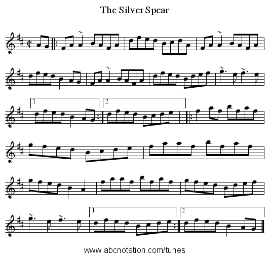 Silver Spear, The - staff notation
