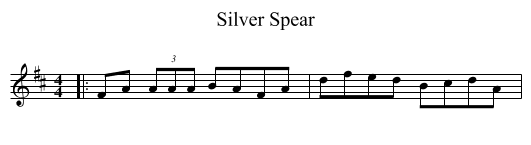 Silver Spear - staff notation