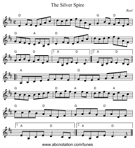 Silver Spire, The - staff notation