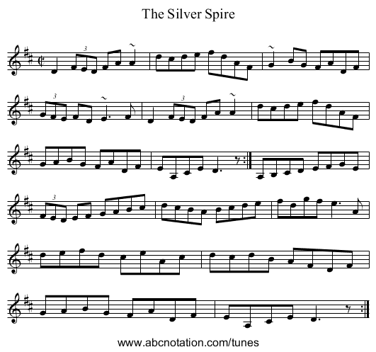 Silver Spire, The - staff notation