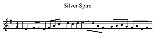 Silver Spire - staff notation