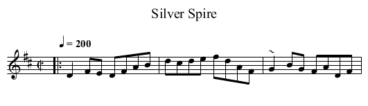 Silver Spire - staff notation