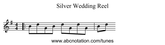 Silver Wedding Reel - staff notation