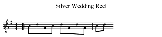 Silver Wedding Reel - staff notation