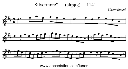 Silvermore      (slipjig)     1141 - staff notation