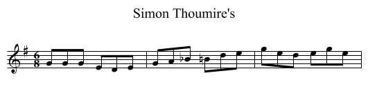 Simon Thoumire's - staff notation
