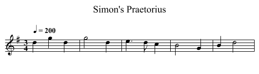 Simon's Praetorius - staff notation