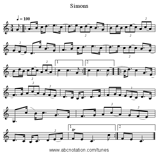 Simons - staff notation