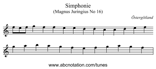 Simphonie - staff notation