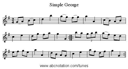 Simple George - staff notation