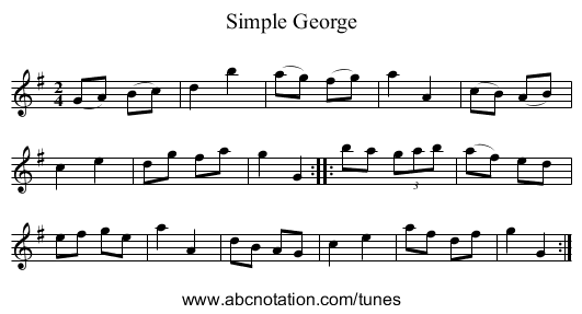 Simple George - staff notation