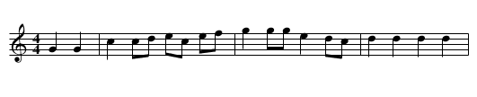Simple Gifts - staff notation