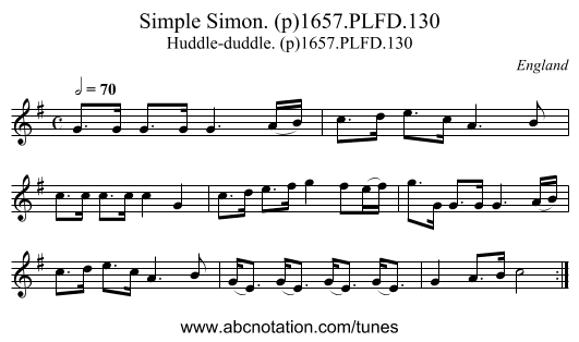 Simple Simon. (p)1657.PLFD.130 - staff notation