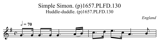 Simple Simon. (p)1657.PLFD.130 - staff notation