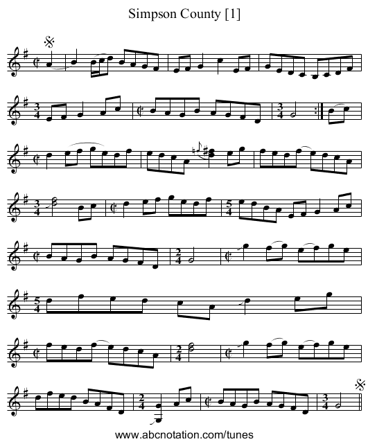 Simpson County [1] - staff notation