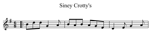 Siney Crotty's - staff notation