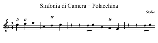 Sinfonia di Camera – Polacchina - staff notation
