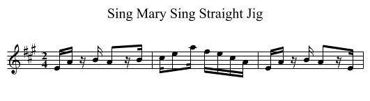 Sing Mary Sing Straight Jig - staff notation