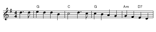 Singing of the Travels - staff notation