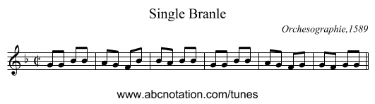 Single Branle - staff notation