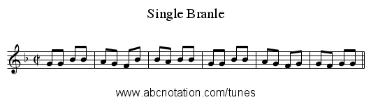 Single Branle - staff notation