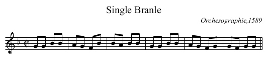 Single Branle - staff notation