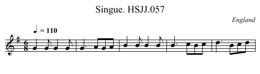 Singue. HSJJ.057 - staff notation