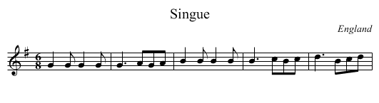 Singue - staff notation