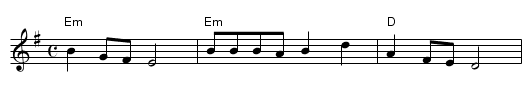 Sinner man - staff notation