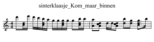 sinterklaasje_Kom_maar_binnen - staff notation
