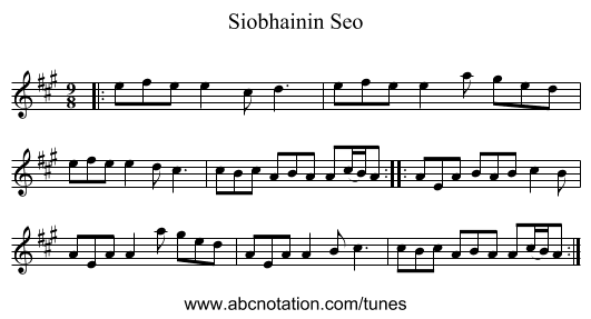 Siobhainin Seo - staff notation