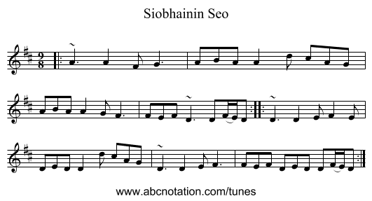 Siobhainin Seo - staff notation