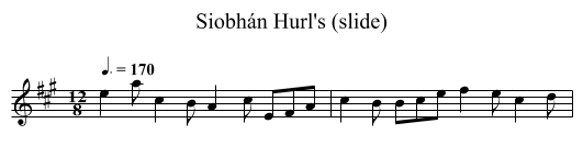 Siobhán Hurl's (slide) - staff notation