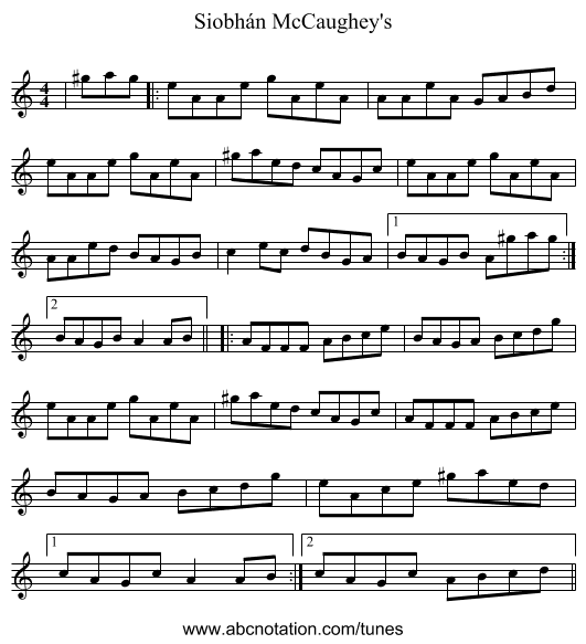 Siobhán McCaughey's - staff notation