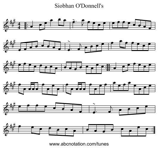 Siobhan O'Donnell's - staff notation