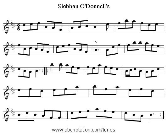 Siobhan O'Donnell's - staff notation