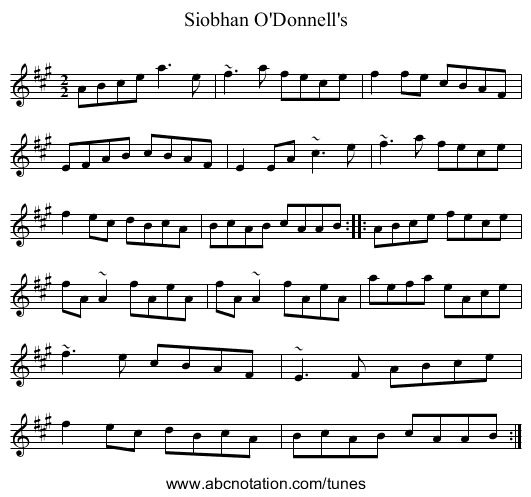 Siobhan O'Donnell's - staff notation