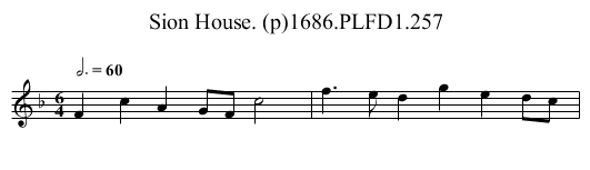 Sion House. (p)1686.PLFD1.257 - staff notation